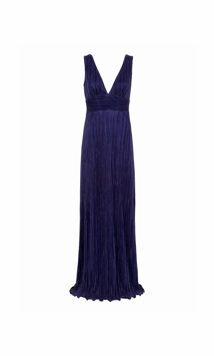 Ava lang kjole i navy